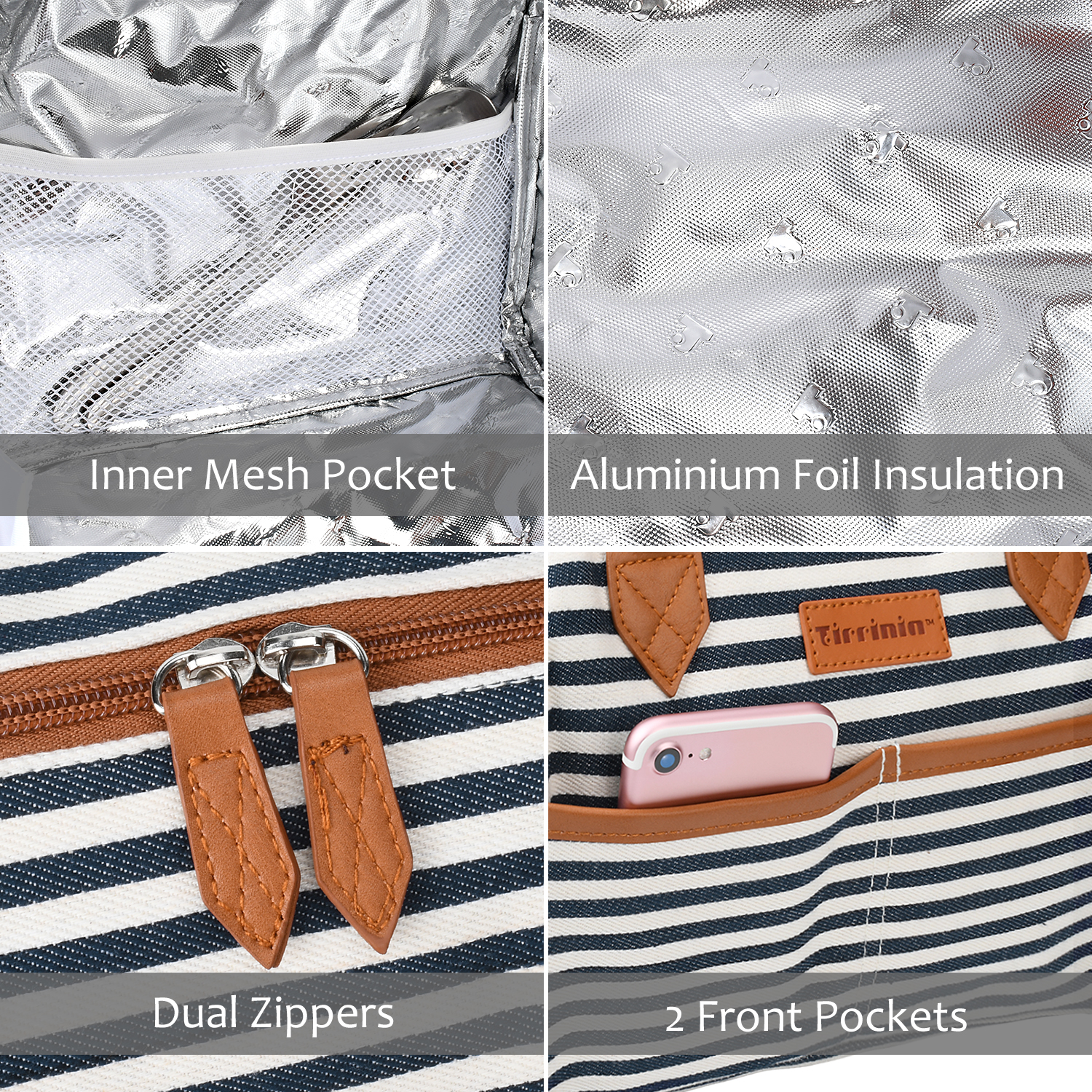 thumbnail image 2 of Tirrinia Insulated Lunch Bag – Leakproof Adult Lunch Box For Work, School, Picnics – Unisex 2 of 5